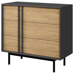 Komoda 90 Alsy 8 olejovaný dub/antracit obraz