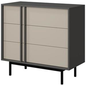 Komoda 90 Alsy 8 béžová světlý/antracit obraz