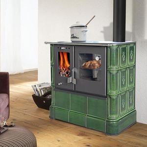 Ocelovo-kachlová kamna Steyr Sparherd Glassgreen obraz