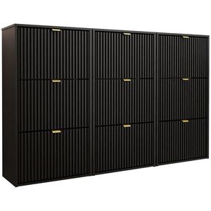 Botník Laro III stojací černá/černá/zlatá obraz