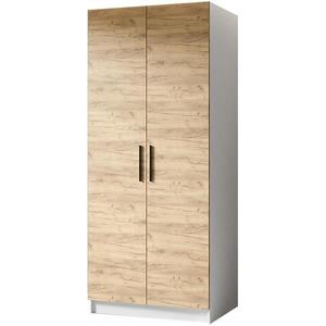 Skříň Gold 2D bílá/dub craft zlatá obraz