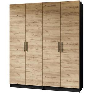 Skříň 2x Gold 2D černá/dub craft zlatá obraz