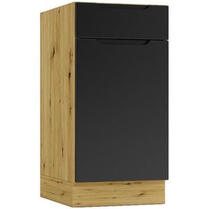 Kuchyňská skříňka Cosmo Isabel D40s/1 P/L černý hrášek/dub artisan obraz