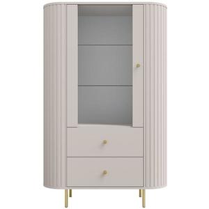 Vitrína Ovalio 112 1F 2S pískově béžová obraz