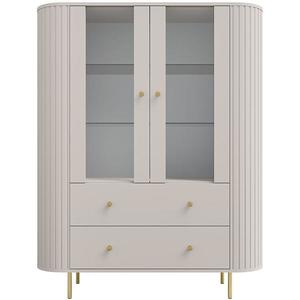 Vitrína Ovalio 122 2F 2S pískově béžová obraz