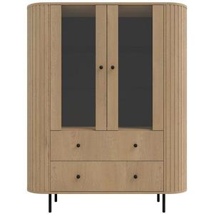 Vitrína Ovalio 122 2F 2S dub cremona obraz