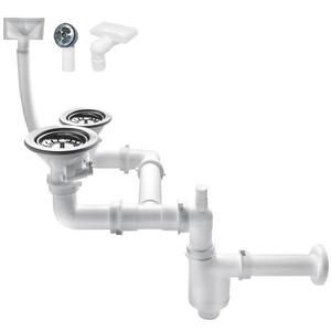 Sifon dřezový 1, 5 nebo 2-komorový, připojení k pračce, myčce obraz