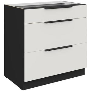 Kuchyňská skříňka Aria WH/BL Anti Fingerprint 80d 3s Bb obraz