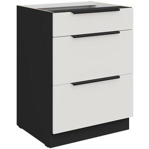 Kuchyňská skříňka Aria WH/BL Anti Fingerprint 60d 3s Bb obraz