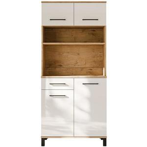 Vitrína Linda bílá/dub lancelot 80 (Vigo) 177x80x40 cm obraz