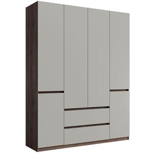 Skříň 6D 2SZ Madison 46 šedá/ořech elegant obraz