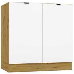 Kuchyňská skříňka Cosmo Gianna D80ZL bílá alaska/kor. dub artisan obraz