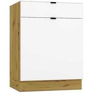 Kuchyňská skříňka Cosmo Gianna D60S/1 P/L bílá alaska/kor. dub artisan obraz