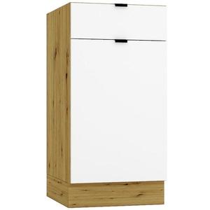 Kuchyňská skříňka Cosmo Gianna D40S/1 P/L bílá alaska/kor. dub artisan obraz