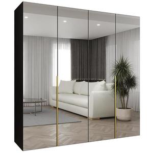 Skříň Alicante III 200 černá/zlatá obraz