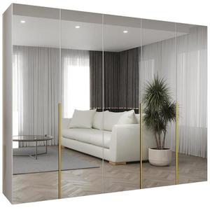 Skříň Alicante III 250 bílá/zlatá obraz