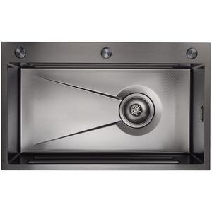 Dřez Lars 75x46 PVD černý+příslušenství obraz