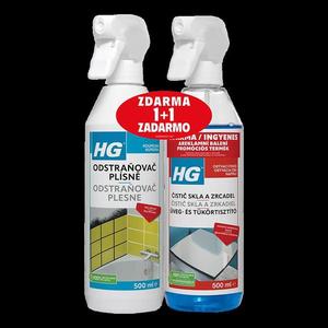 HG odstraňovač plísně 500ml + HG čistič skla a zrcadel 500ml obraz