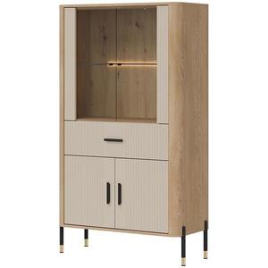 Vitrína Dante DT12 dub cremona/kašmír obraz