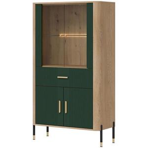 Vitrína Dante DT12 dub cremona/zelená obraz