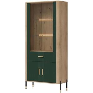Vitrína Dante DT14 dub cremona/zelená obraz