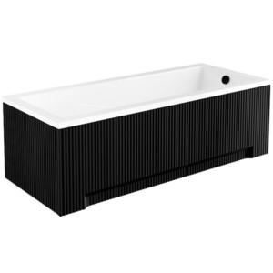 Krycí panel vany Uni Rýhovaný 170 černý mat obraz