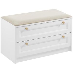 Lavička Rel LWK bílá sedák béžový obraz