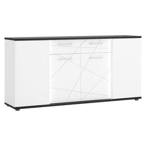 Komoda Venezia VENK02 4D2S bílý alpský/dub vicenza černá/mdf bílý L obraz