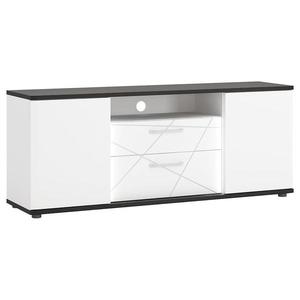 Komoda RTV Venezia VENF01 2D2S bílý alpský/dub vicenza černá/mdf bílý L obraz