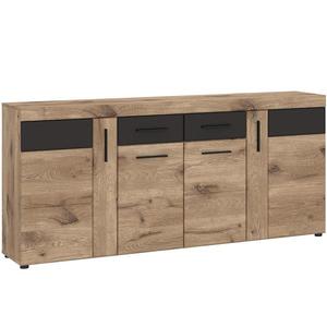 Komoda Grano GRNK03 4D2S dub viking/pvc dub viking/pvc šedý vesmír obraz