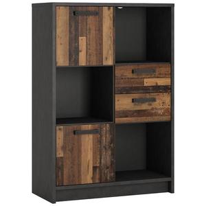 Regál nízký Nubi NUBR02 2D2S matera tmavá/old style obraz