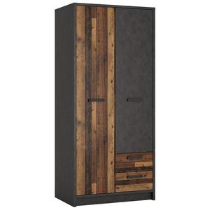 Skříň Nubi NUBS01 2D2S matera tmavá/old style obraz