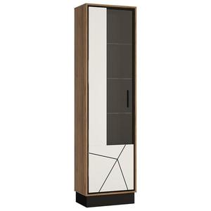 Vitrína Brolo BROV01L 1D dub catania/černá perla/mdf bílý hg obraz