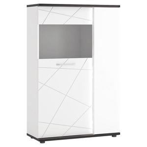 Vitrína Venezia VENV02R 2D bílý alpský/dub vicenza černá/mdf bílý l obraz