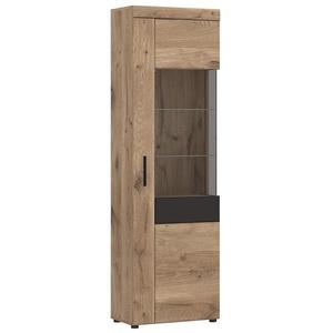 Vitrína Grano GRNV01R 1D dub viking/pvc dub viking/pvc šedý vesmír obraz