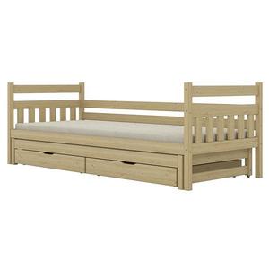 Postel Dawid přistýlka + zásuvky 90x180 přírodní, nelakovaná obraz