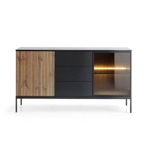 ArtPS Komoda INTENSO KSZ154 | černý grafit, dub wotan obraz