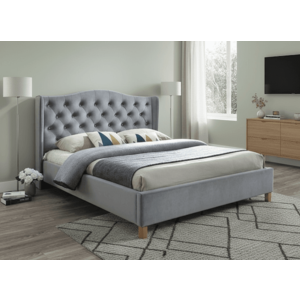 Signal Manželská postel ASPEN VELVET | šedá 180 x 200 cm obraz