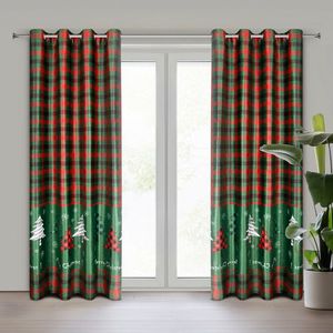 ArtFir Vánoční závěs FELIKS K | červená/zelená 140 x 250 cm obraz