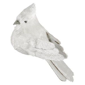 ArtFir Vánoční dekorace PTÁČEK 322F | bílá 6 x 13 cm obraz