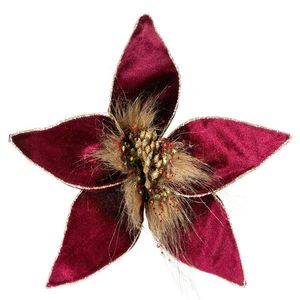 ArtFir Vánoční květ 168 | bordó/zlatá 20 x 4 cm obraz