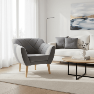 Signal Křeslo KARO 1 VELVET | buk Barva: Šedá / Bluvel 14 obraz