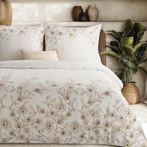 ArtFir Povlečení na dvojlůžko SPRING 44 | bílá/hnědá 220 x 200 cm obraz