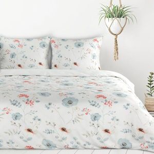 ArtFir Povlak na dvoulůžko INES | bílá/modrá 160 x 200 cm obraz