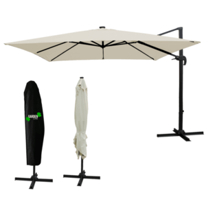 Chomik Zahradní slunečník ROMA s LED osvětlením | béžová 300 x 400 cm obraz