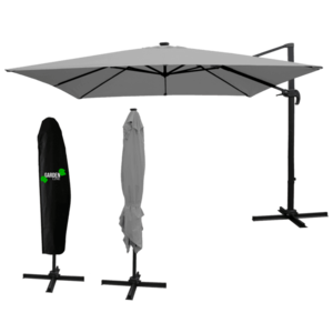 Chomik Zahradní slunečník ROMA s LED osvětlením | šedá 300 x 300 cm obraz