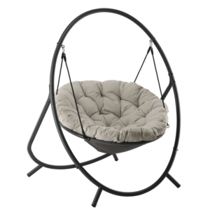 Chomik Závěsné křeslo PATIO s poduškou | šedá/béžová obraz