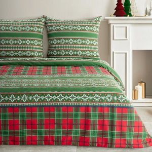 ArtFir Vánoční povlečení na dvojlůžko AURORA | zelená/červená 220 x 200 cm obraz