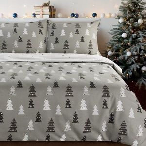 ArtFir Vánoční povlečení na dvoulůžko LENON | šedá/bílá 220 x 200 cm obraz