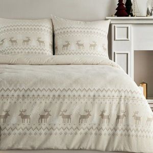 ArtFir Vánoční povlečení na jednolůžko LUKE | béžová 140 x 200 cm obraz